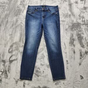 d. jeans‎ Womens 8 Blue Mid Rise Skinny Leg Stretch Denim Ankle 5-Pocket Casual